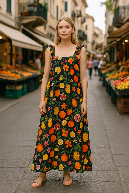 Φόρεμα maxi frutti printed
