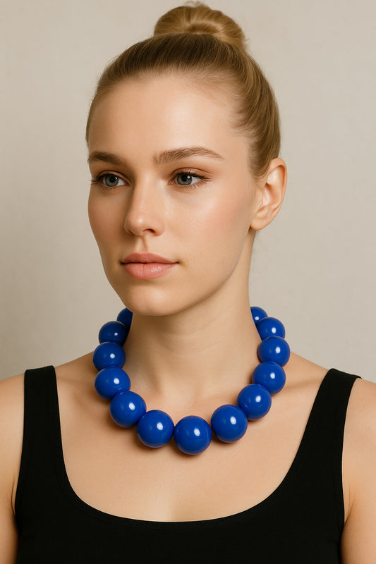 Κολιέ με μεγάλες στρογγυλές χάντρες