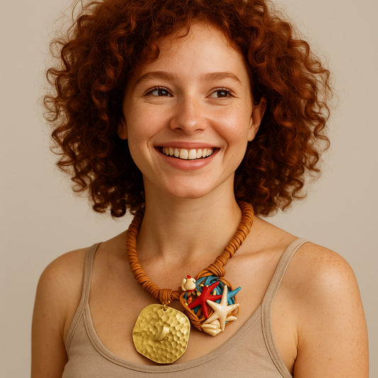 Κολιέ boho με θαλασσινά στοιχεία