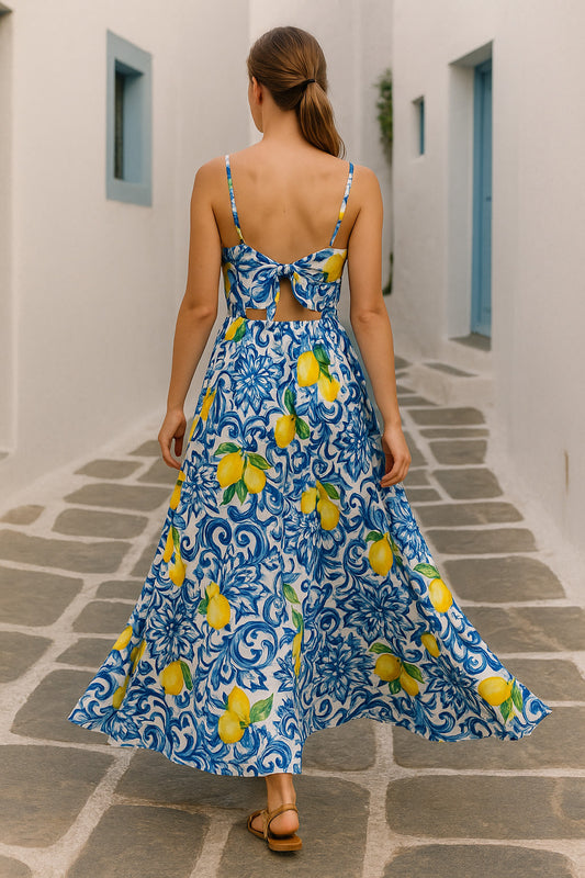 Φόρεμα maxi με εντυπωσιακή φούστα