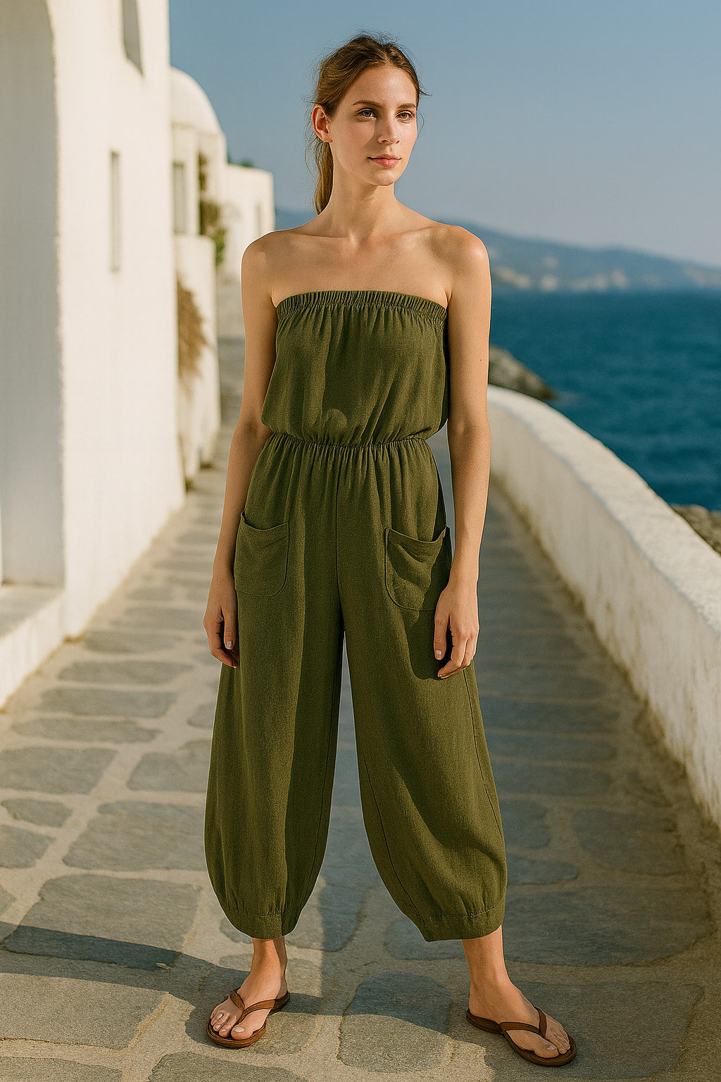 Ολόσωμη φόρμα strapless τύπου βράκα