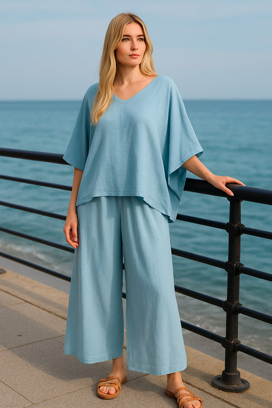 Σετ μπλούζα - παντελόνα βαμβακερό