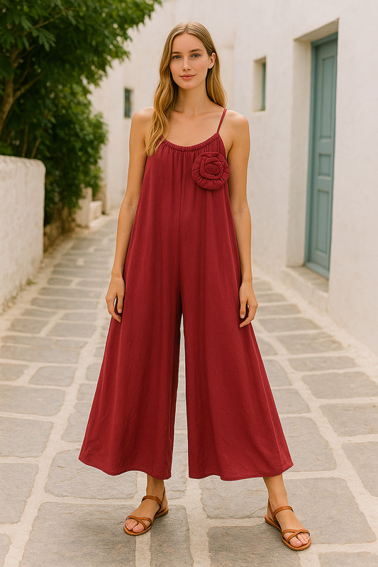 Ολόσωμη φόρμα loose με μπουτονιέρα