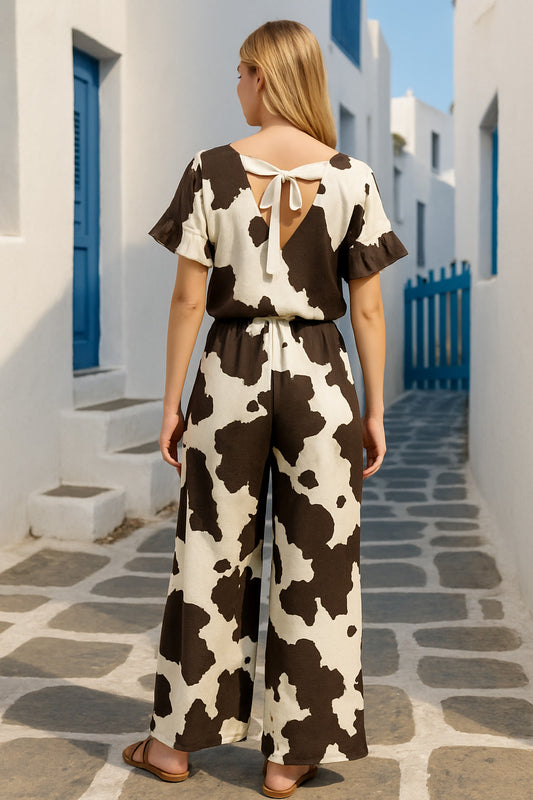Σετ μπλούζα και παντελόνα cow printed