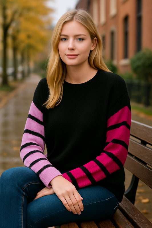 Πουλόβερ αφράτο loose multicolor