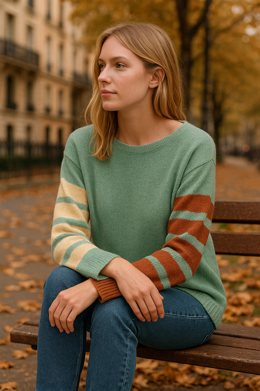 Πουλόβερ αφράτο loose multicolor