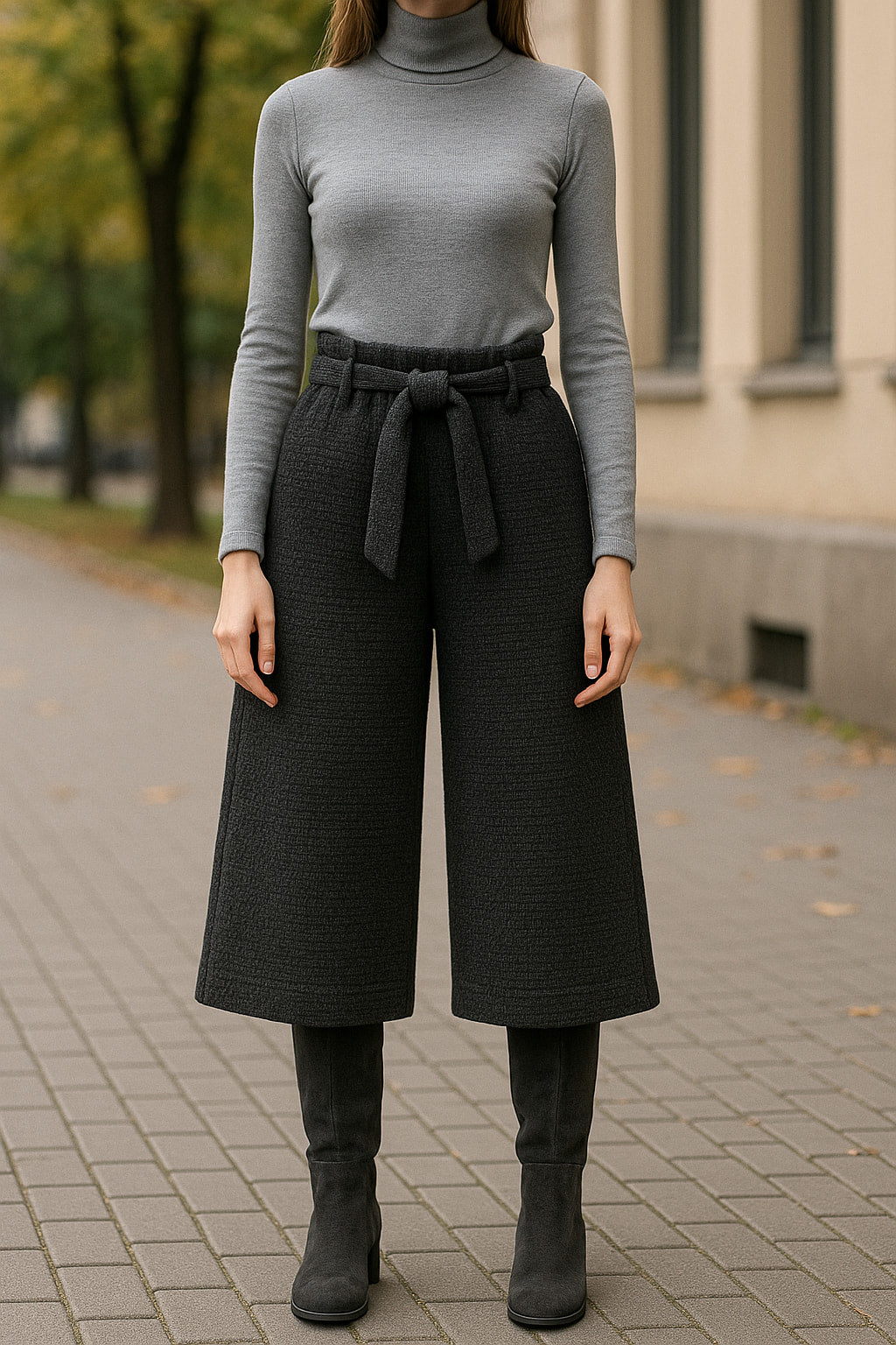 Σετ oversized blazer - zip culotte