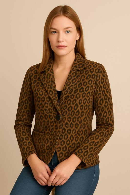 Blazer κοτλέ animal printed