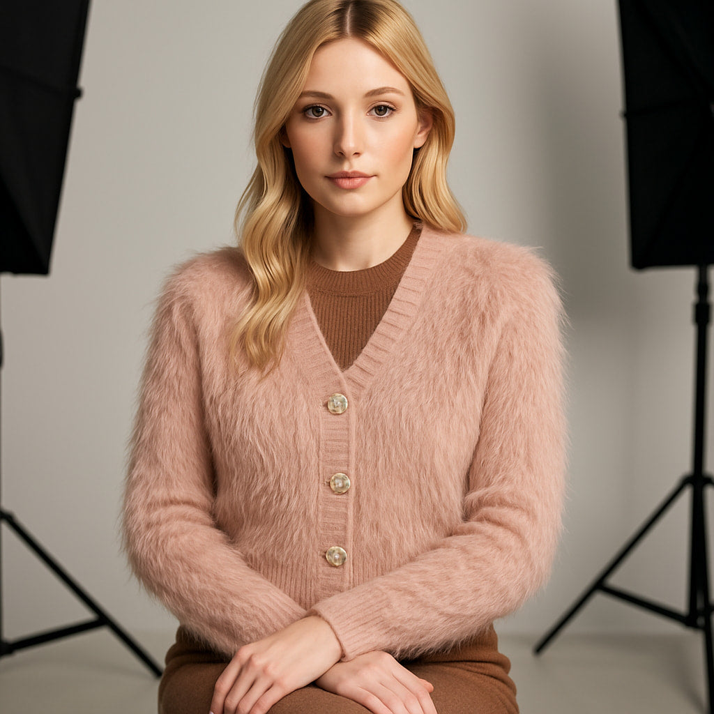 Ζακέτα πλεκτή fluffy cropped