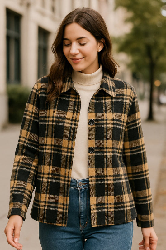 Shacket καρό με κουμπιά