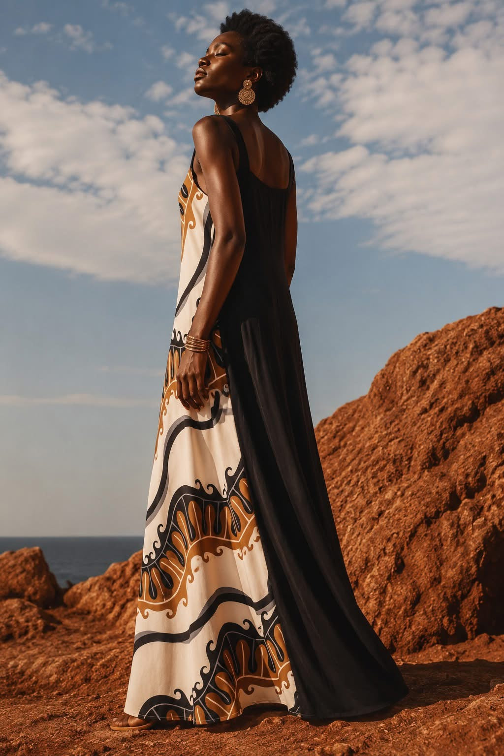 Φόρεμα maxi elegant printed