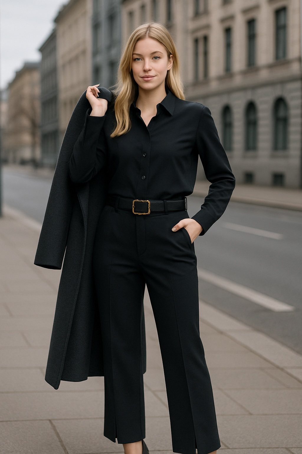 Παντελόνι με ζώνη και καμπάνα με ανοίγματα