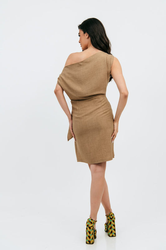 Φόρεμα mini με δέσιμο στο πλάι