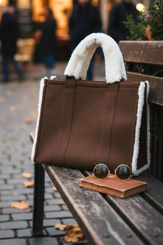 Tote bag με γούνα