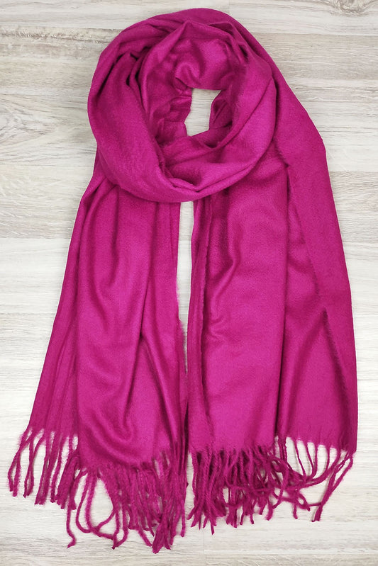 Κασκόλ μονόχρωμο με κρόσσια