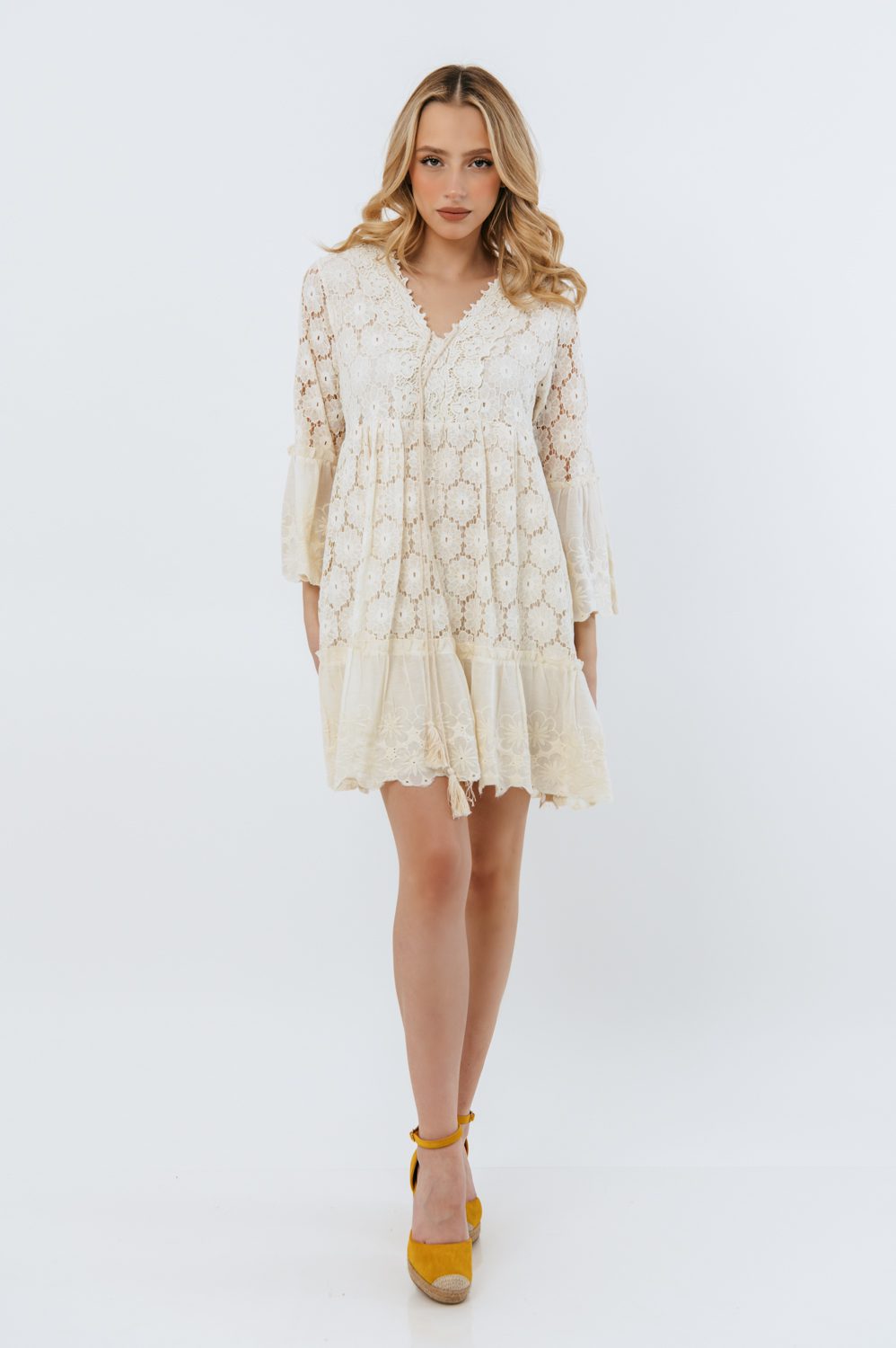 Φόρεμα mini κηπούρ boho