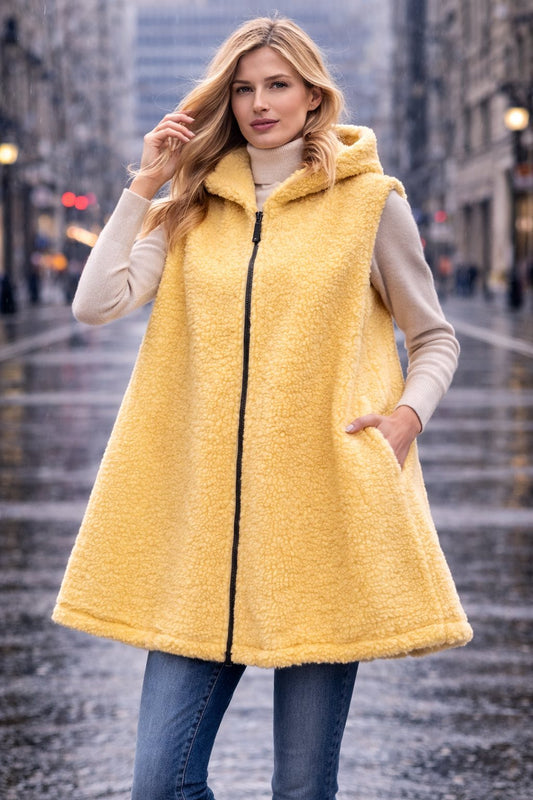 Γιλέκο oversized μπουκλέ