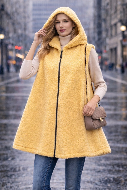 Γιλέκο oversized μπουκλέ