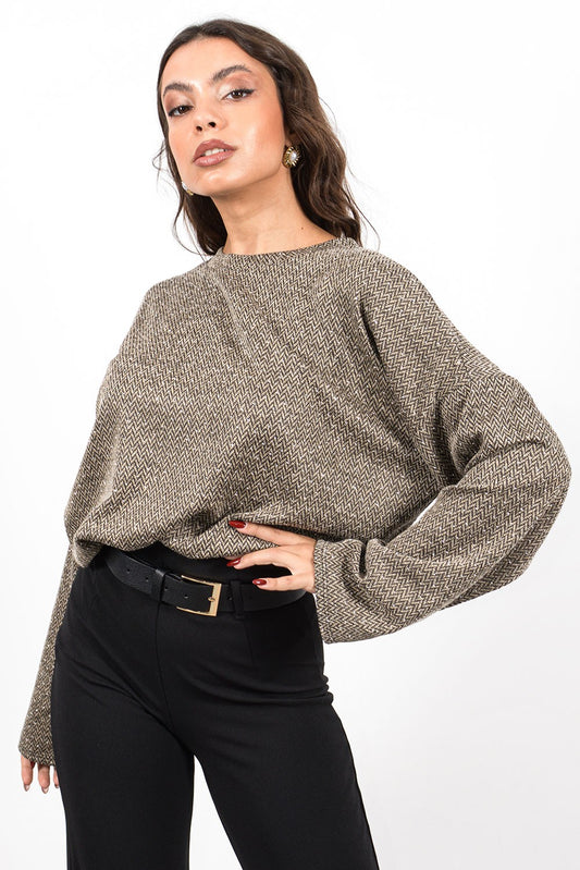 Μπλούζα πλεκτή με strass