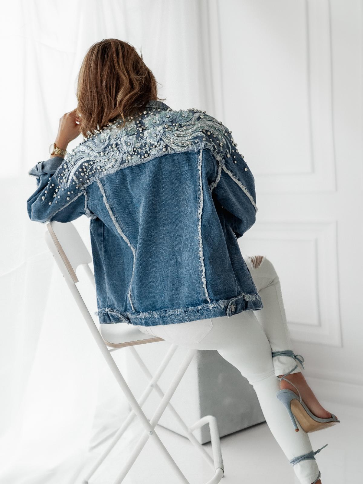 Jacket denim embroidery cotton