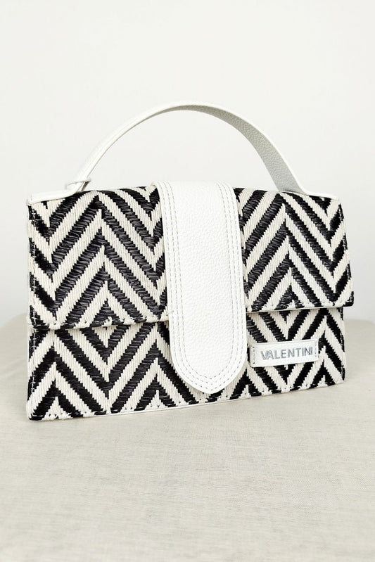 Τσαντάκι ψαθωτό με σχέδιο τύπου missoni