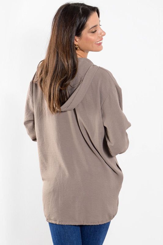 Πουκαμίσα crepe με κουκούλα