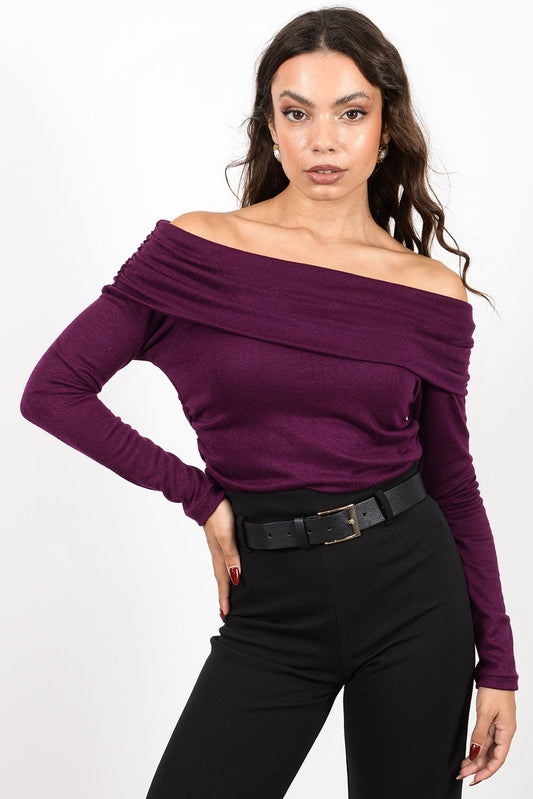 Μπλούζα πλεκτή έξωμη