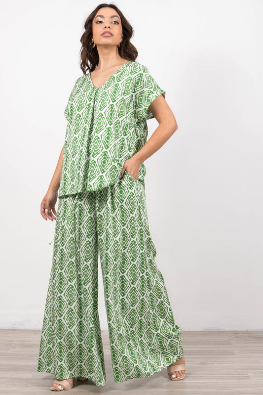 Σετ μπλούζα - παντελόνα printed oversized