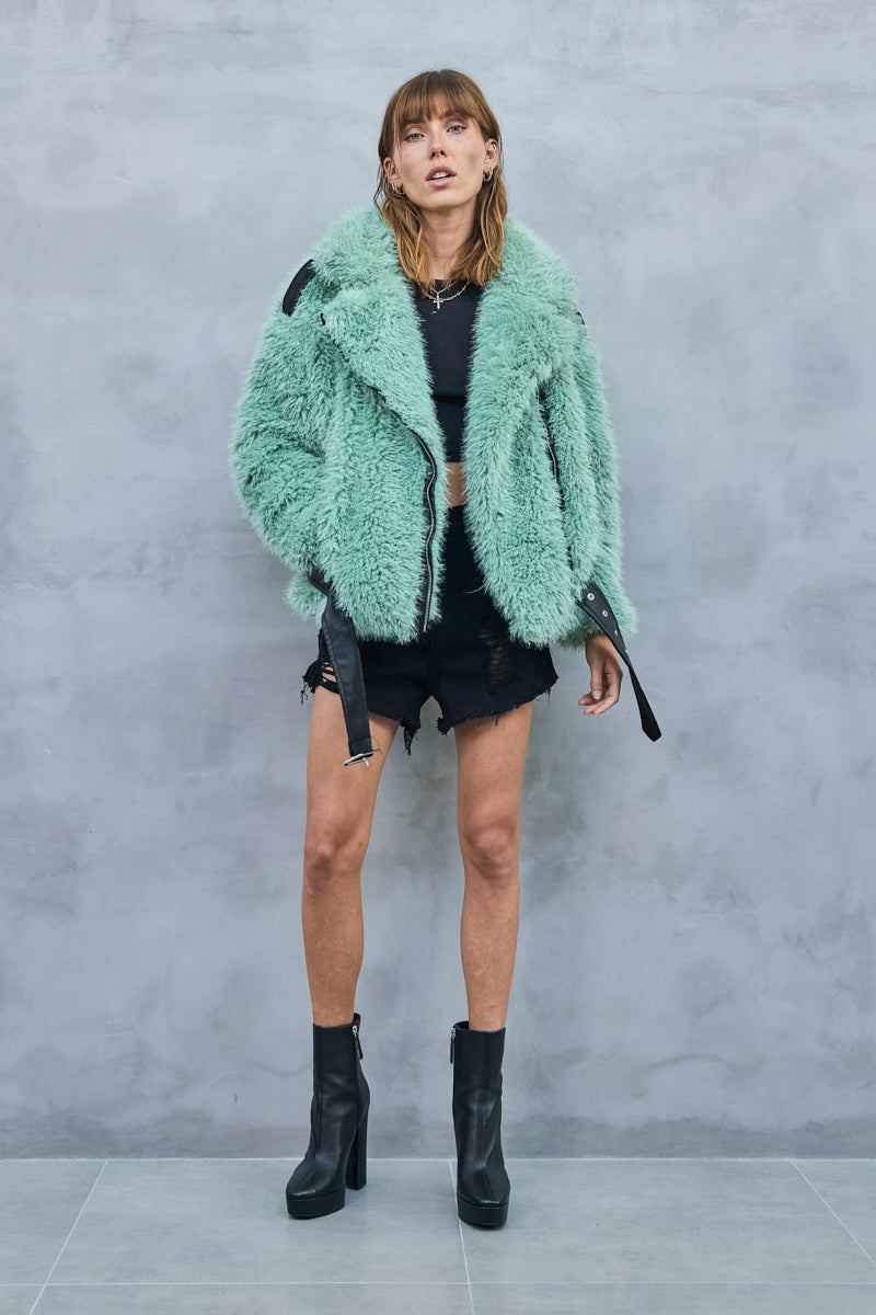 Jacket με οικολογική γούνα
