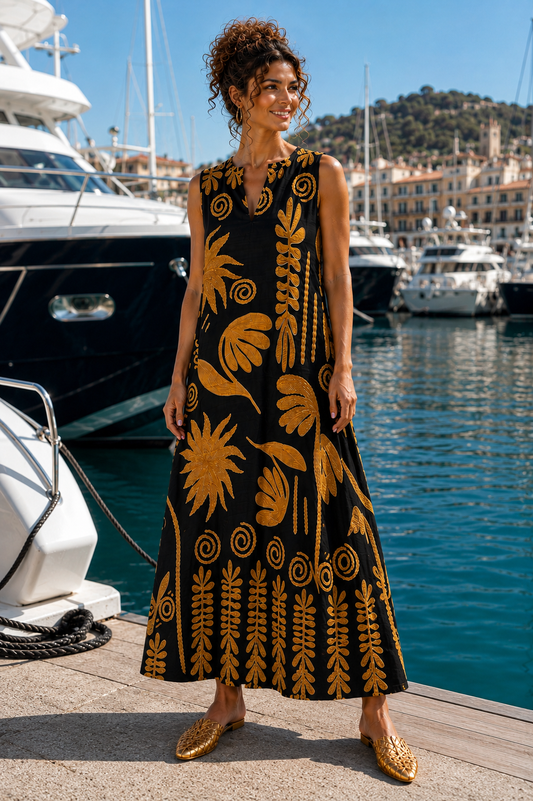 Καφτανοφόρεμα maxi viscose printed