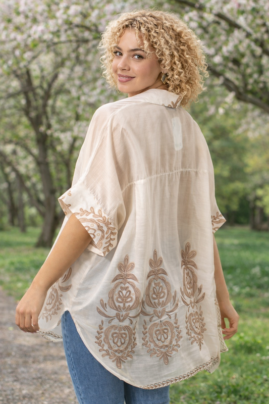 Πουκαμίσα tunic με ethnic τύπωμα