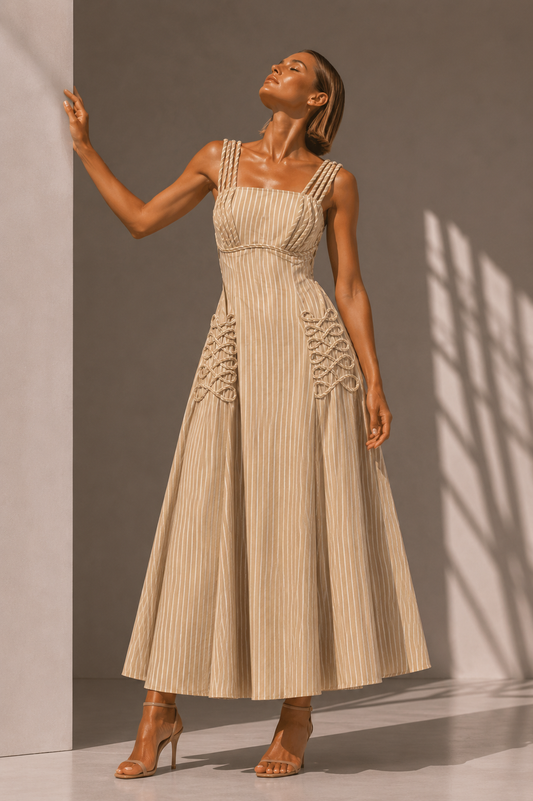 Φόρεμα maxi elegant detailed