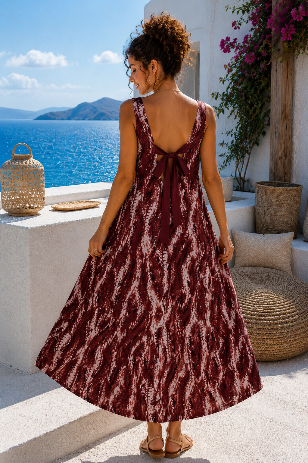 Φόρεμα midi/maxi abstract printed