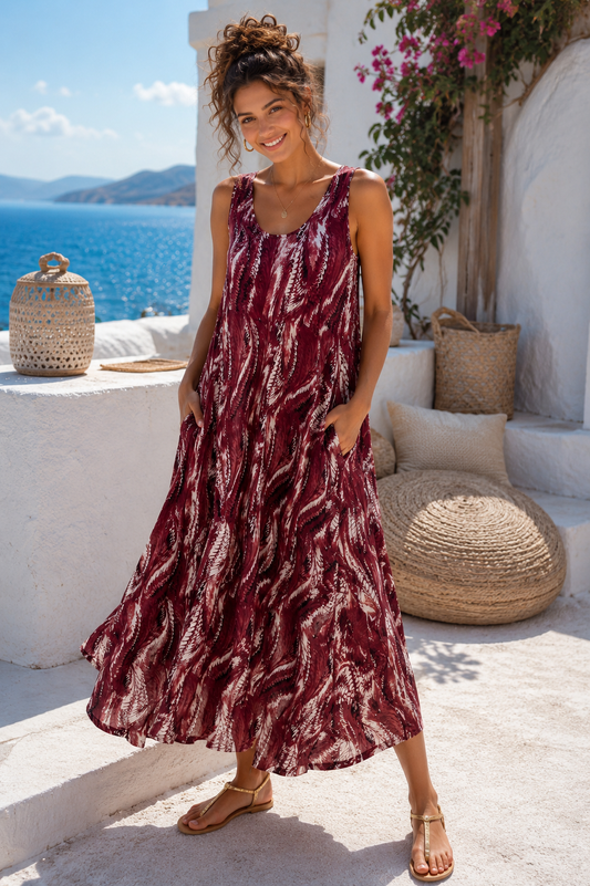 Φόρεμα midi/maxi abstract printed