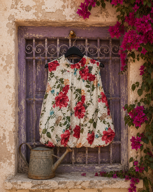 Τοπ floral αμάνικο