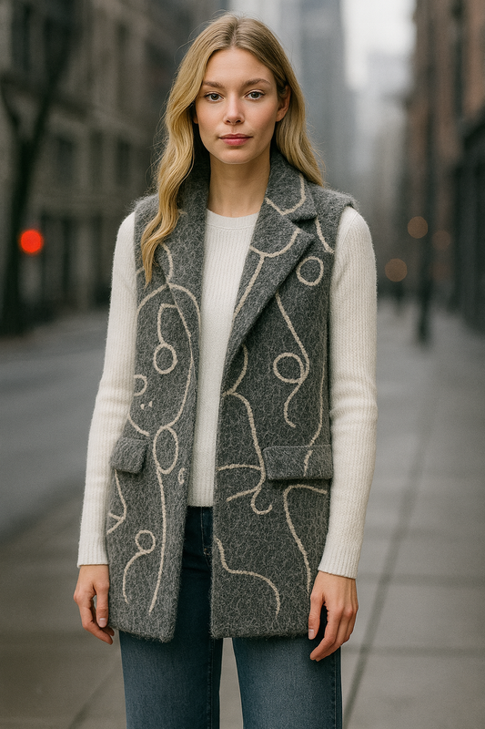 Γιλέκο mohair με κεντήματα