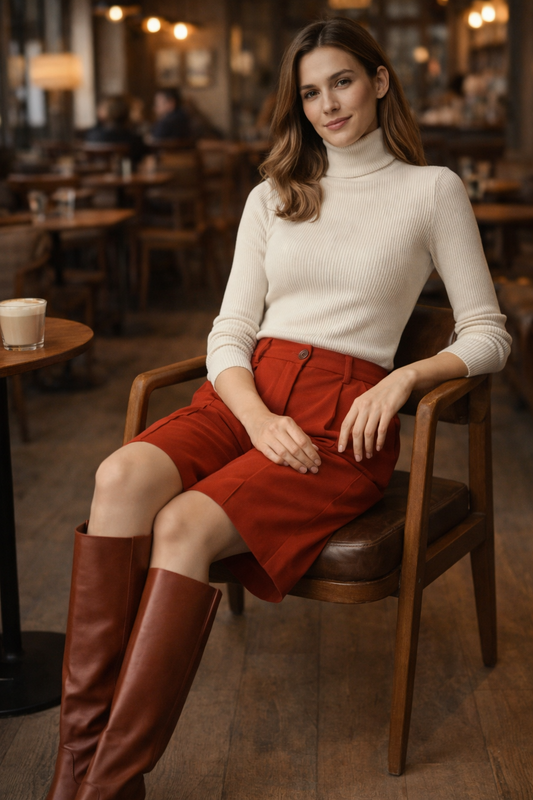 Βερμούδα κρεπ με τσέπες