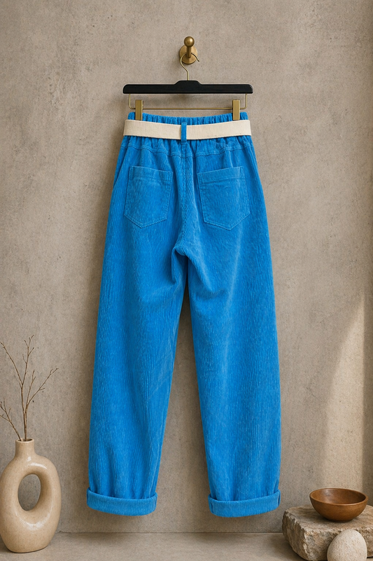 Παντελόνι baggy κοτλέ με ζώνη