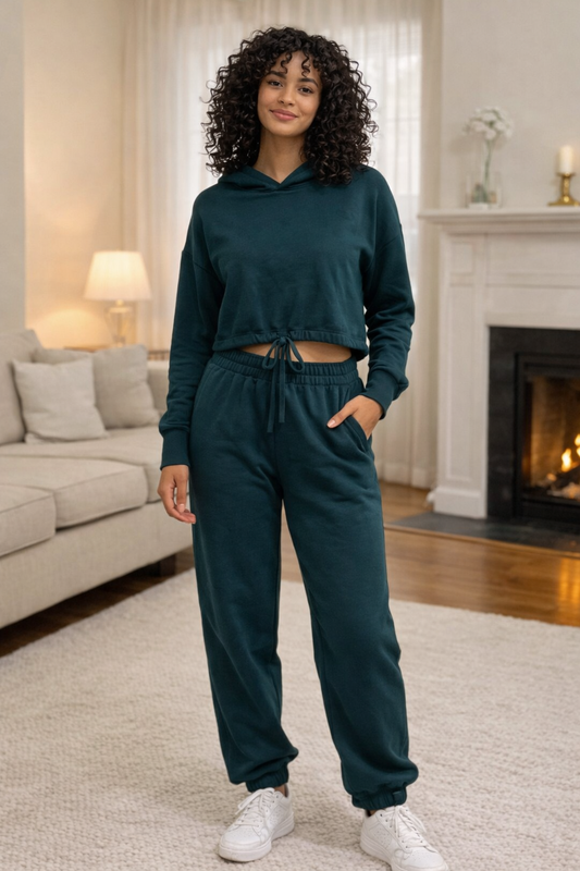 Set φόρμας μπλούζα cropped - παντελόνι