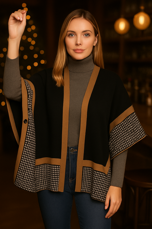 Ponchos multicolor πλεκτό κρουστό