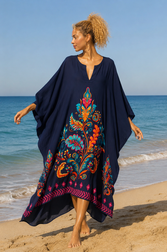 Καφτάνι plus size viscose printed