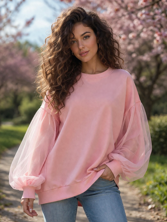 Φούτερ loose με εντυπωσιακά μανίκια