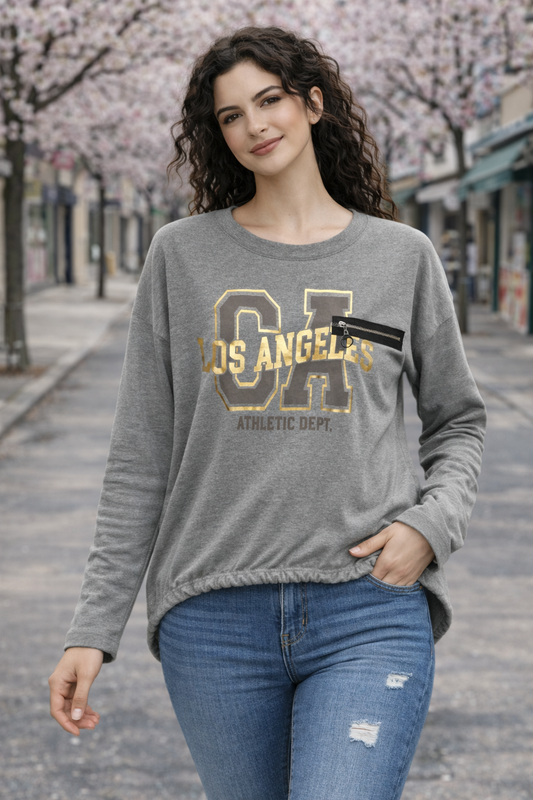 Φούτερ βαμβακερό με στάμπα oversized