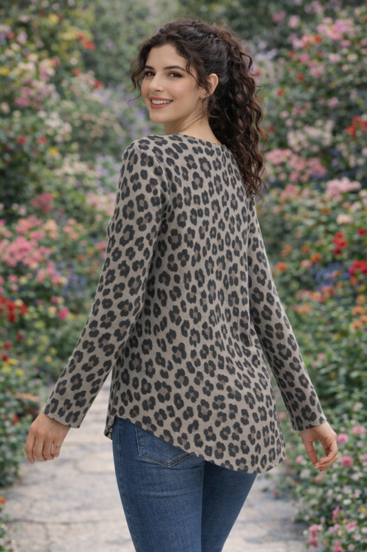 Μπλούζα viscose leopard printed