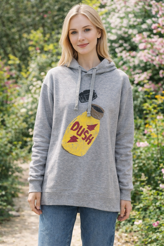 Φούτερ βαμβακερό με στάμπα και κουκούλα