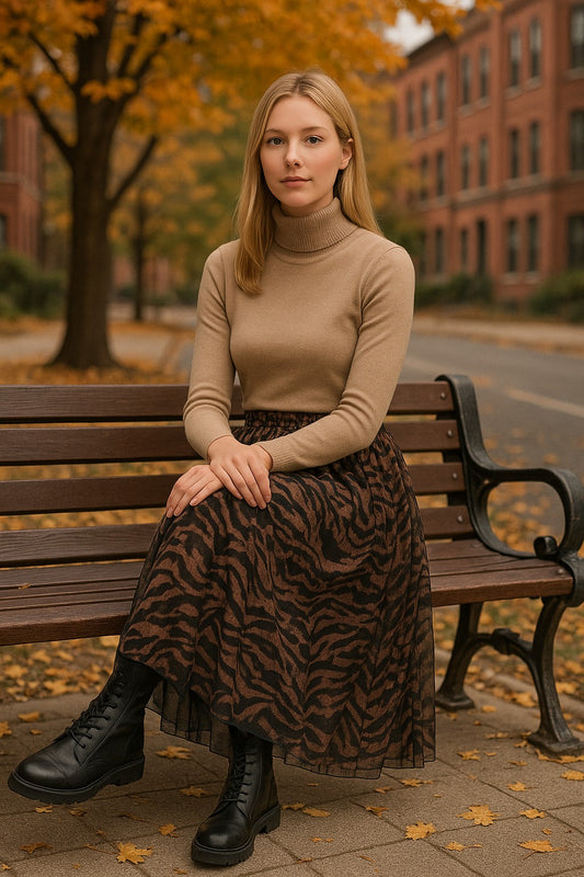 Φούστα maxi tutu animal printed