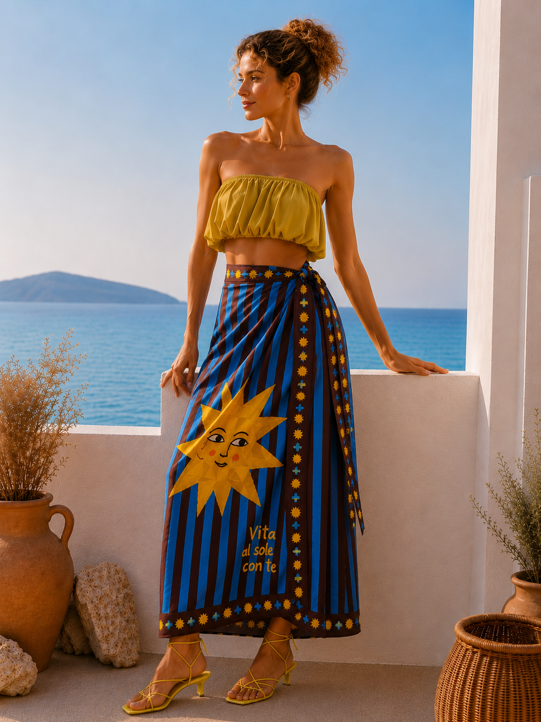 Φούστα midi viscose/φάκελος summer printed