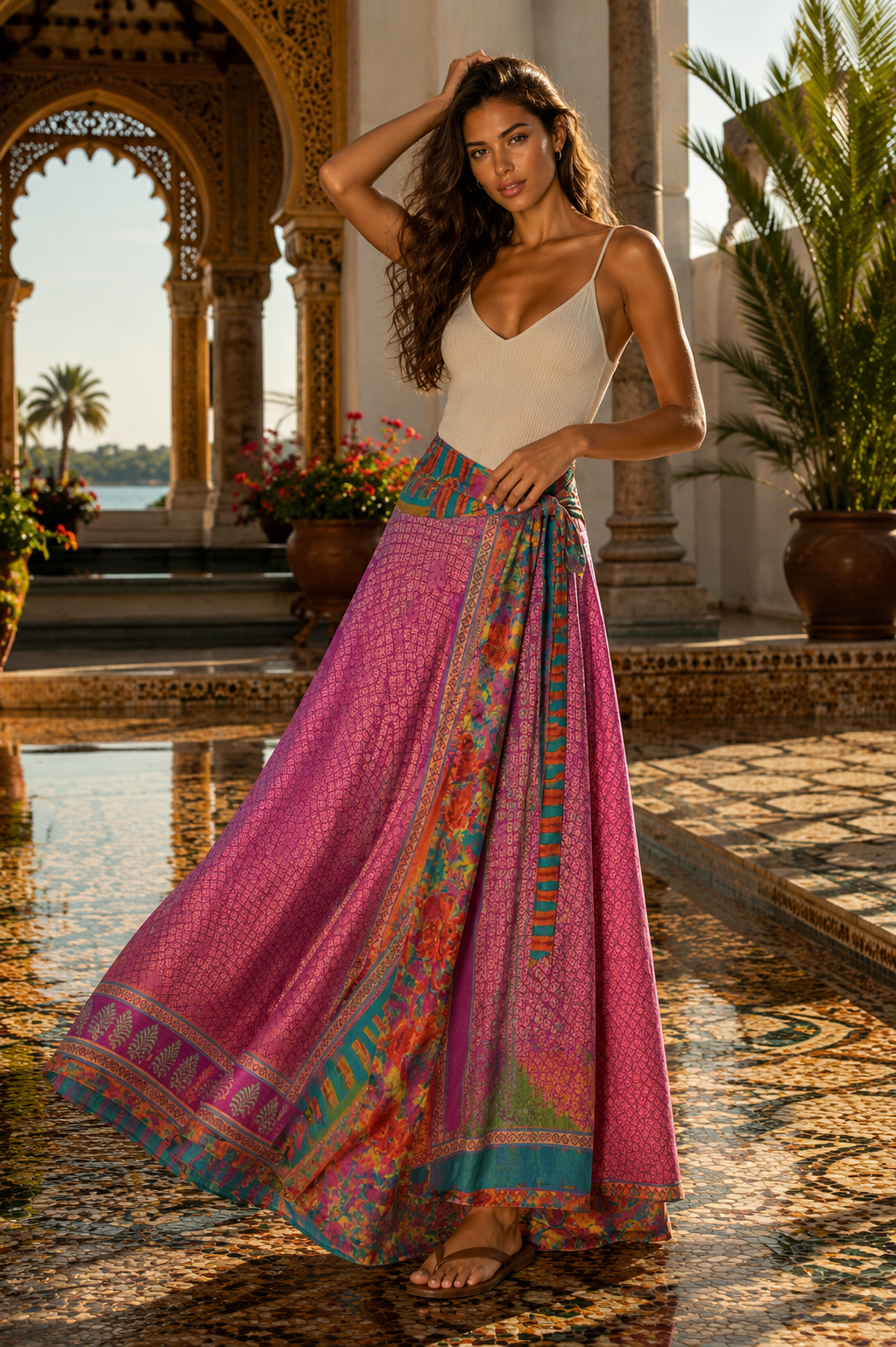 Φούστa - παρεό double face oversized maxi