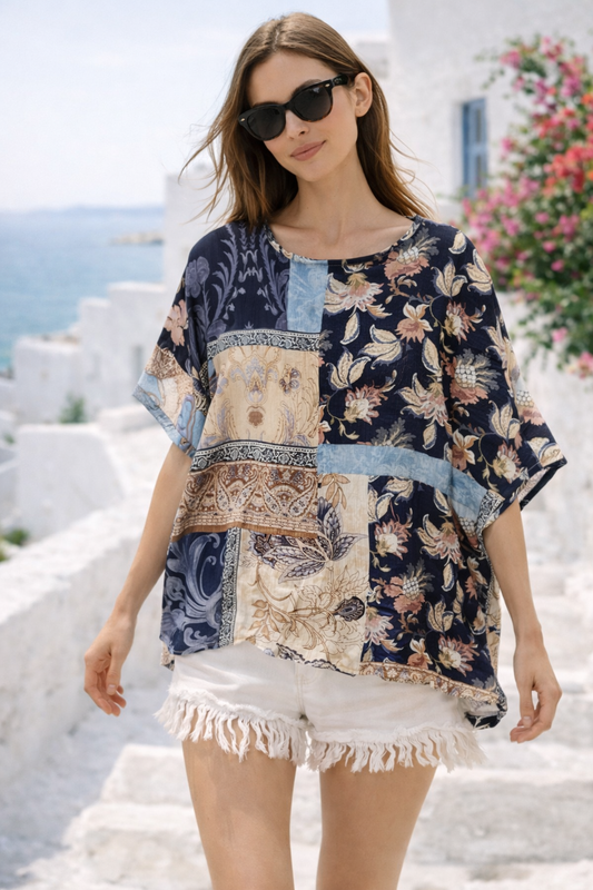 Μπλούζα viscose εμπριμέ