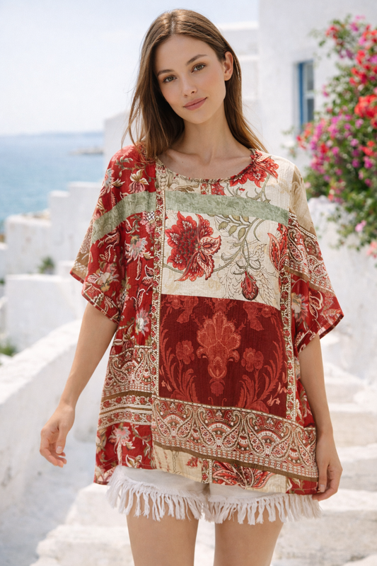 Μπλούζα viscose εμπριμέ